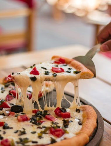 Home pizza slice